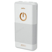 Power Bank 20000 mAh Micro USB - USB, 2.1A Perfeo SPLASH, White