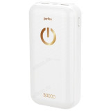 Power Bank 30000 mAh Micro USB - USB, 2.1A Perfeo SPLASH, White