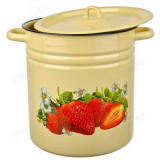 Кастрюля эмаль 12л артС1624 П*59 клубника/палевая