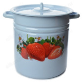 Кастрюля эмаль 12л артС1624.СГ*59 клубника/серо-голубая