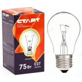 Лампа накаливания Е27 75W СТАРТ Б груша прозр.