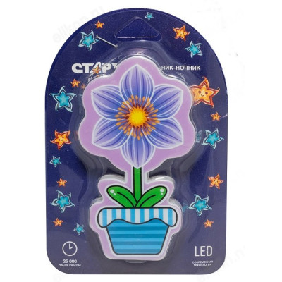 Ночник Старт NL 3LED (Цветок синий)-1