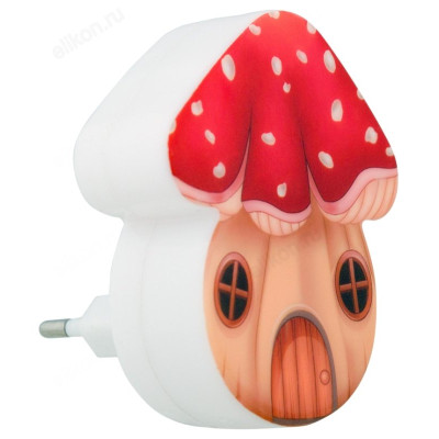 Ночник Старт NL 3LED Гриб-домик красный С/156571-2