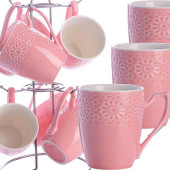 Набор кружек на подставке LR 7х220мл STERLINGG 31386