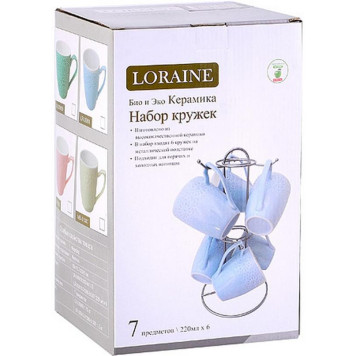 Набор кружек на подставке LR 7х220мл STERLINGG 31387-2