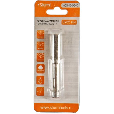 Коронка по керамограниту STURM! 8х65 мм 1055-10-0865