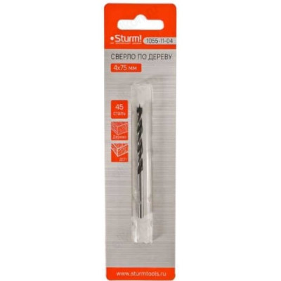 Сверло спиральное по дереву Sturm! 1055-11-04