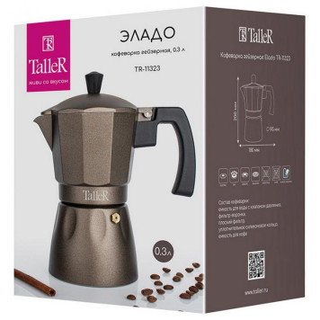 Кофеварка гейзерная (0.3л) Эладо TALLER TR-11323-1