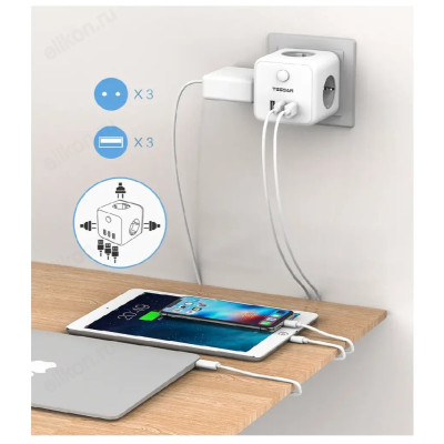 Фильтр сетевой TESSAN TS-301-DE black-1