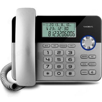 Телефон стационарный TEXET TX-259 черный/серебро
