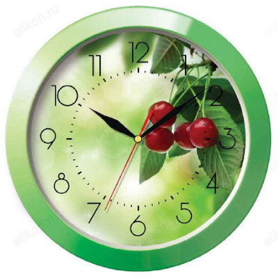 Часы настенные Тройка 11120162, пластик, зеленые