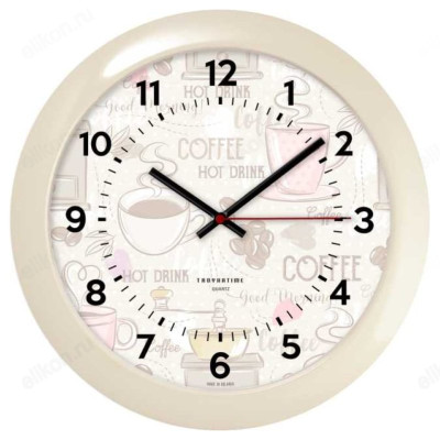 Часы настенные Тройка 111351028, пластик, белые