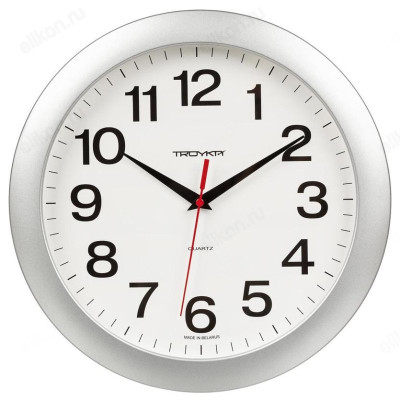 Часы настенные Тройка 11170100, пластик, серебристые