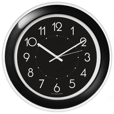 Часы настенные Тройка 122201202, пластик, белые / черные