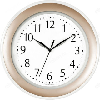 Часы настенные Тройка 122281201, пластик, золотистые