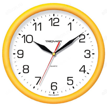 Часы настенные Тройка 21250213, пластик, желтые
