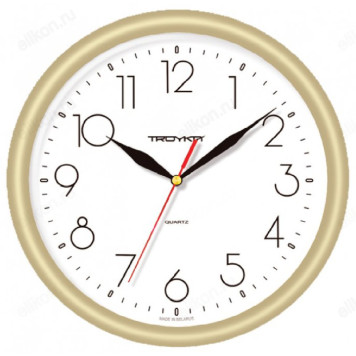 Часы настенные Тройка 21271212, пластик, золотистые