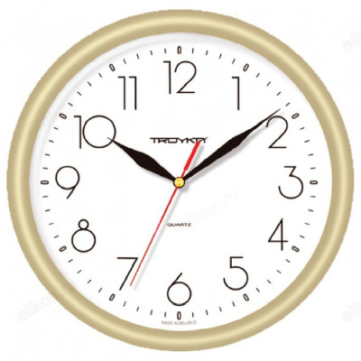 Часы настенные Тройка 21271212, пластик, золотистые