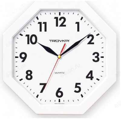 Часы настенные Тройка 41410418, пластик, белые