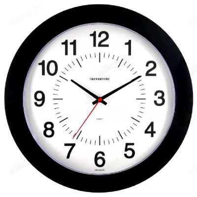 Часы настенные Тройка 51500514, пластик, черные