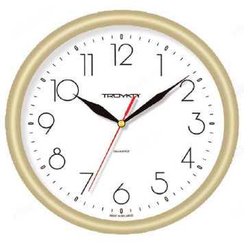 Часы настенные Тройка 71771212, пластик, золотистые