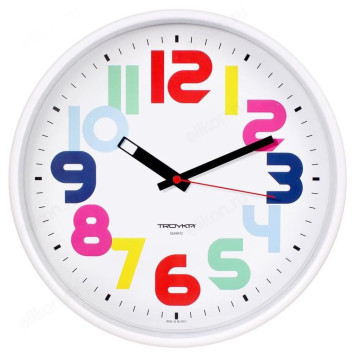 Часы настенные Тройка 77771712, пластик, белые