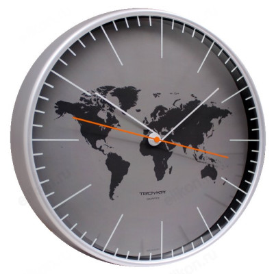 Часы настенные Тройка 77777733, пластик, серебристые