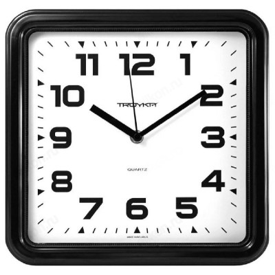 Часы настенные Тройка 81800849, пластик, черные
