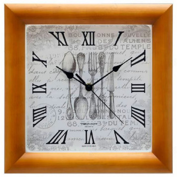 Часы настенные Тройка 81861843, дерево, золотистые