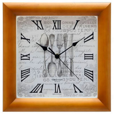 Часы настенные Тройка 81861843, дерево, золотистые