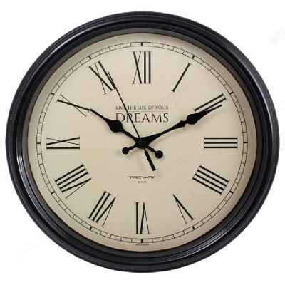 Часы настенные Тройка 88880883, пластик, черные