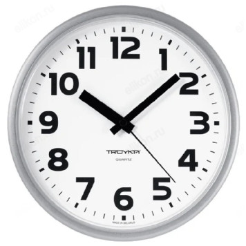 Часы настенные Тройка 91970945, пластик, белые
