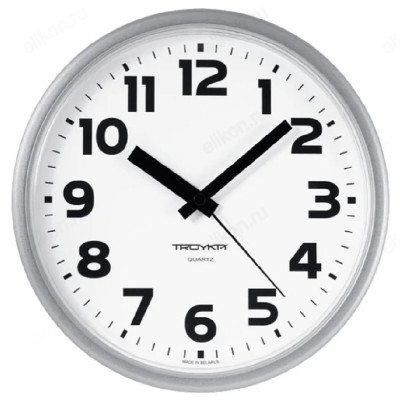 Часы настенные Тройка 91970945, пластик, белые