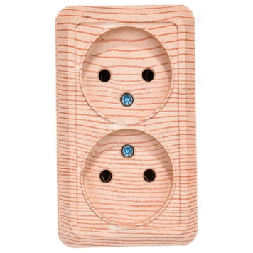 Розетка наружная 2-ая UNIVersal Олимп 0858 сосна