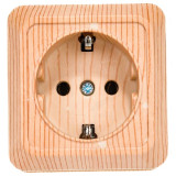 Розетка наружная 1-ая UNIVersal Олимп 0902 сосна