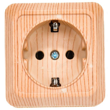 Розетка наружная 1-ая UNIVersal Олимп 0902 сосна