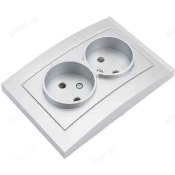 Розетка встраиваемая 2-ая UNIVersal Бриллиант 7519 белый-1