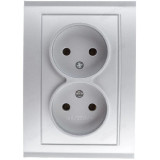 Розетка встраиваемая 2-ая UNIVersal Бриллиант 7519 белый
