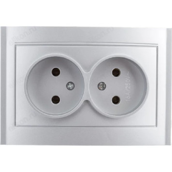 Розетка встраиваемая 2-ая UNIVersal Бриллиант 7519 белый-2