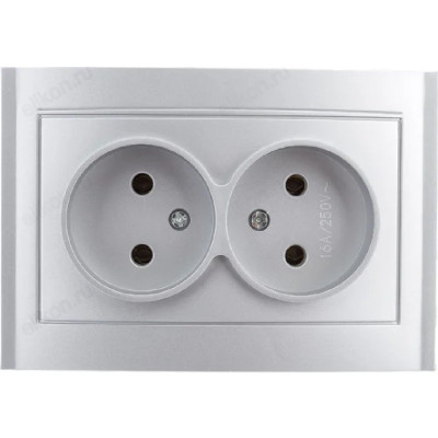 Розетка встраиваемая 2-ая UNIVersal Бриллиант 7519 белый-2