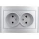 Розетка встраиваемая 2-ая UNIVersal Бриллиант 7519 белый