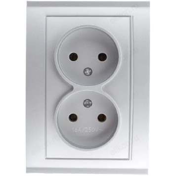 Розетка встраиваемая 2-ая UNIVersal Бриллиант 7519 белый