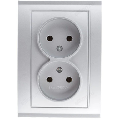 Розетка встраиваемая 2-ая UNIVersal Бриллиант 7519 белый