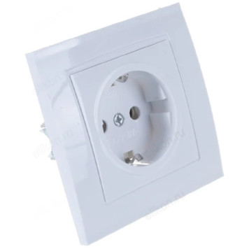 Розетка встраиваемая 1-ая UNIVersal Бриллиант 7588 белый-1