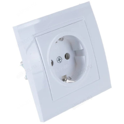 Розетка встраиваемая 1-ая UNIVersal Бриллиант 7588 белый-1