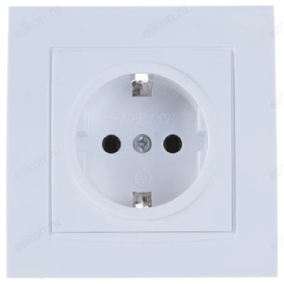 Розетка встраиваемая 1-ая UNIVersal Бриллиант 7588 белый