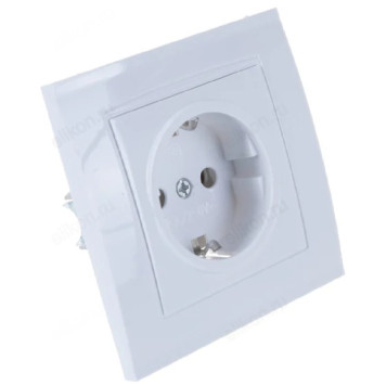 Розетка встраиваемая 1-ая UNIVersal Бриллиант 7625 белый-1