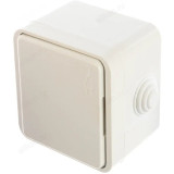 Розетка наружная 1-ая с/з UNIVersal Клио К2229 белый