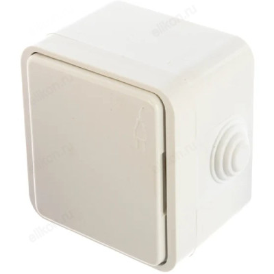 Розетка наружная 1-ая с/з UNIVersal Клио К2229 белый