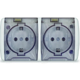 Розетка наружная 2-ая с/з UNIVersal Клио К2232